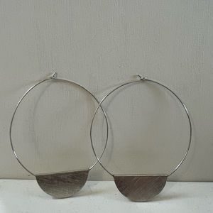 Silver fashion hoop earrings